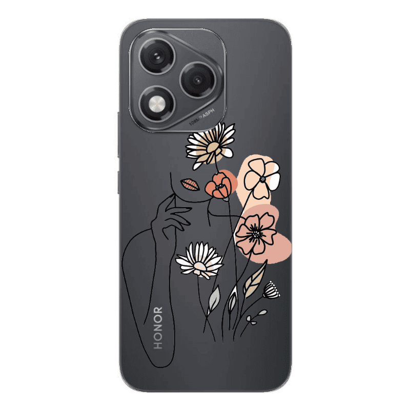 Honor 400 Lite Lady with Flowers Transparent Silicone TPU Θήκη